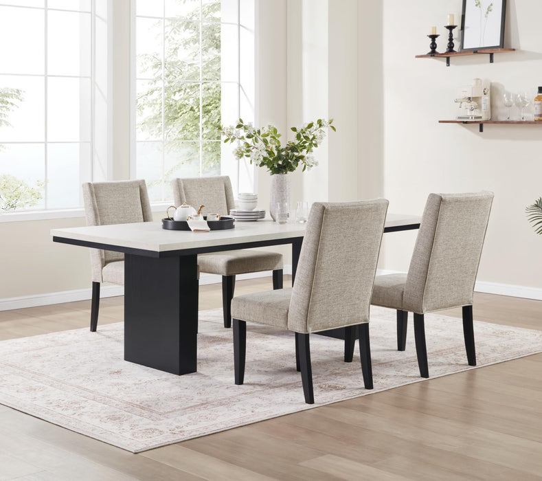 D120 - Dining Upholstered Side Chair - Black / Ivory