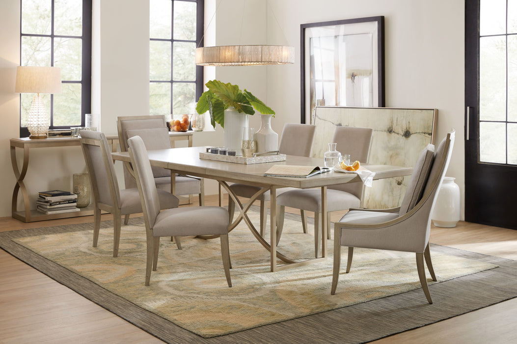 Elixir - 80" Rectangular Dining Table With 1-20" Leaf - Pearl Silver