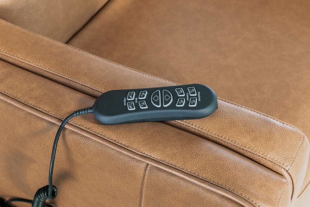 RC - Thyme Power Recliner With Power Headrest, Lumbar, And Lift - Light Brown