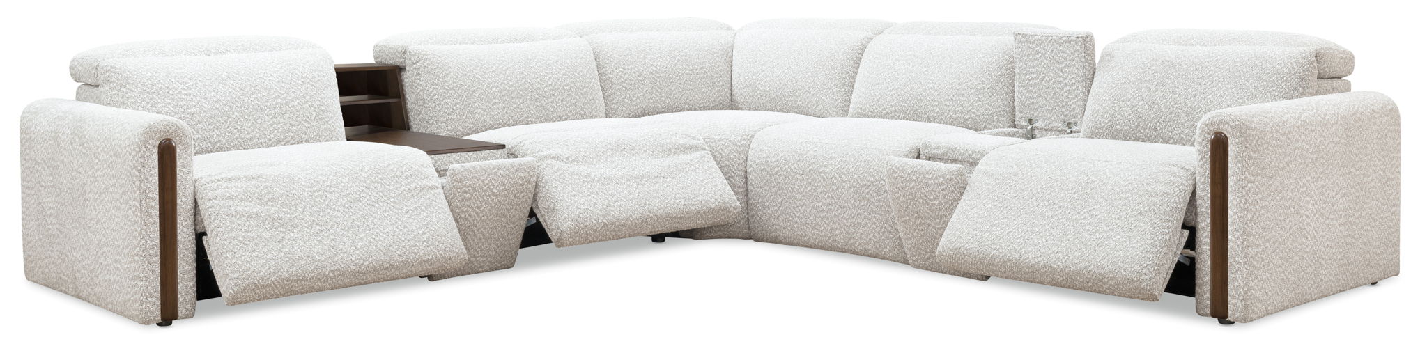 MS - Anaheim Seven-Piece Power Sectional - White
