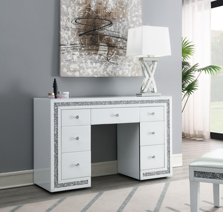 G-325 - Glamour Vanity Set (MDF Dresser + Mirror Bluetooth Speaker With Lights) - White