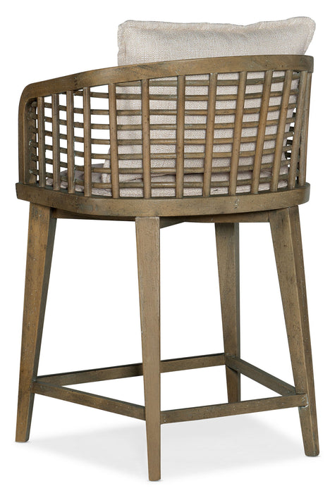 Surfrider - Sundance Barrel Back Counter Stool - Beige / Light Brown
