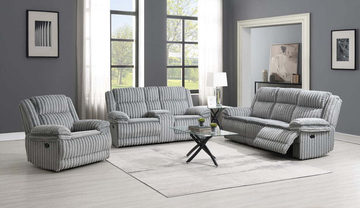 U113 - Corduroy Motion Loveseat - Gray