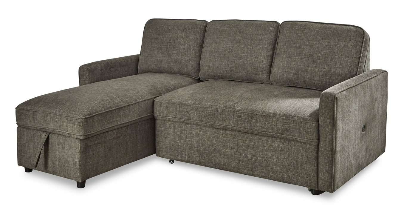 Kerle Charcoal 2-Piece Sectional with Pop Up Bed