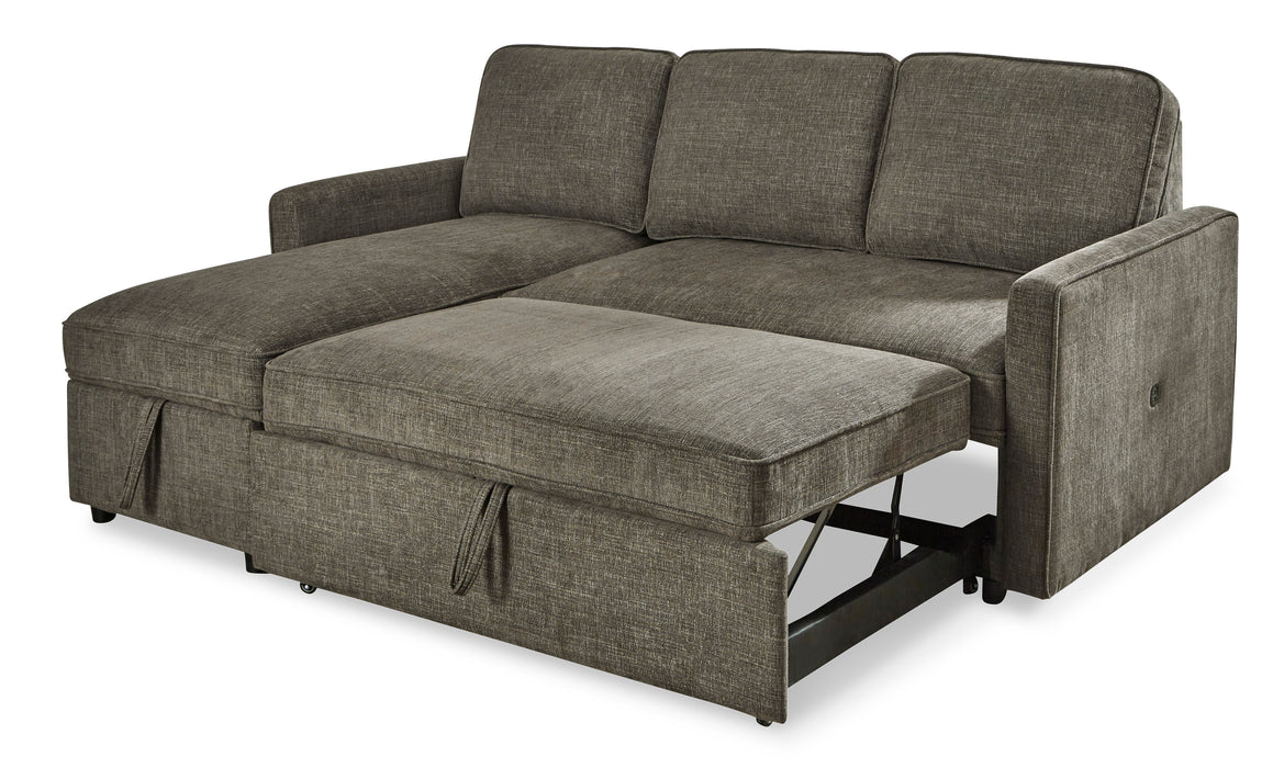 Kerle Charcoal 2-Piece Sectional with Pop Up Bed