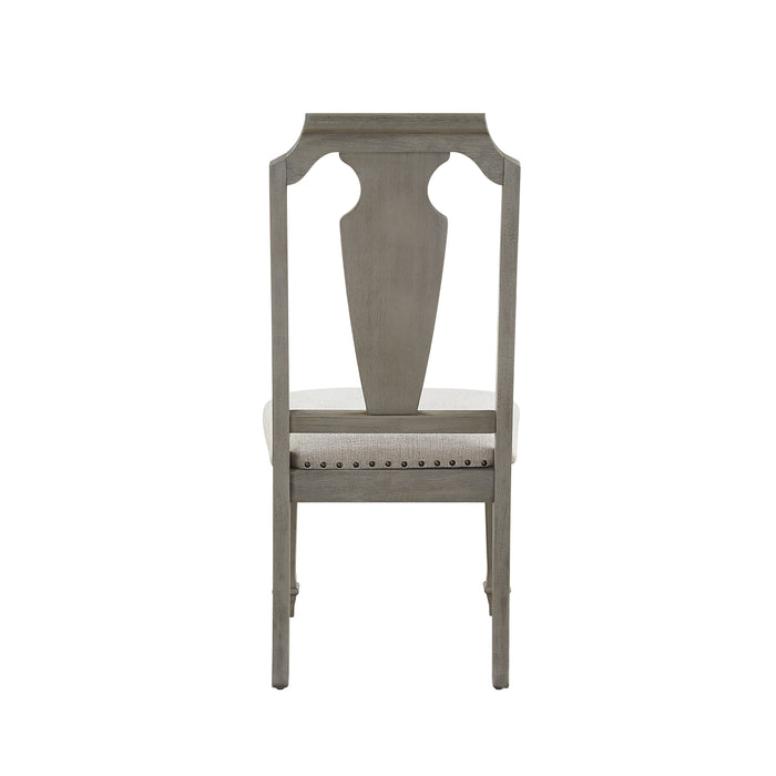 Zumala - Side Chair (Set of 2) - Beige Linen & Weathered Oak Finish