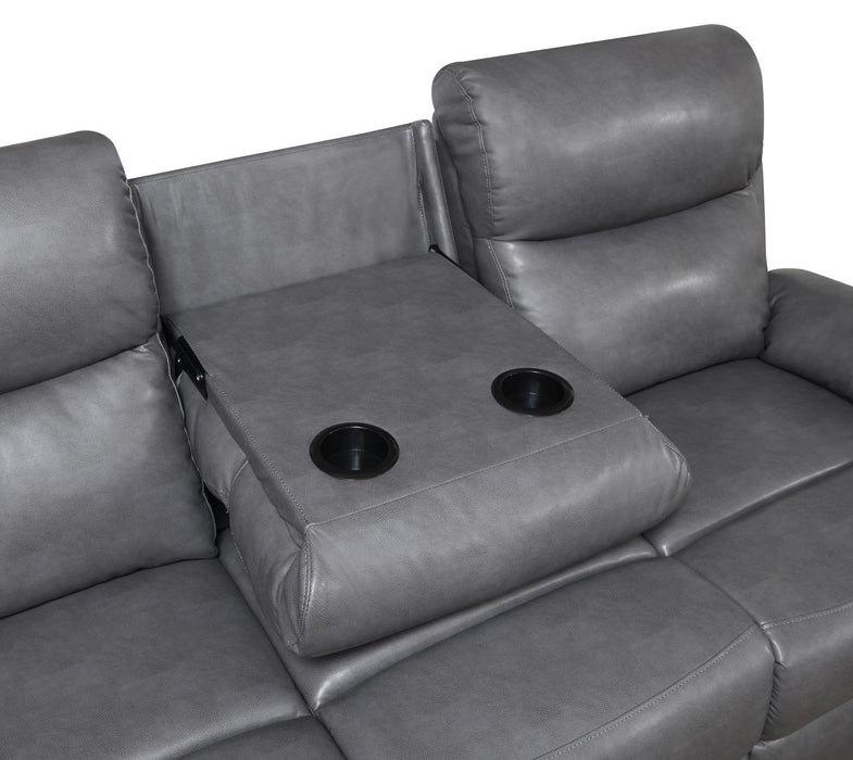 U185 - Motion Sofa With Drop Down Table - Gray