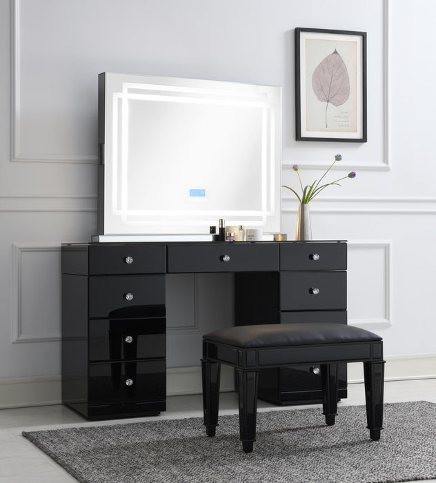 G-316 - Wood Vanity Stool - Black