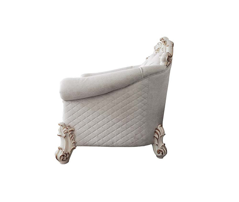 Vendom II - Chair - Two Tone Ivory Fabric & Antique Pearl Finish