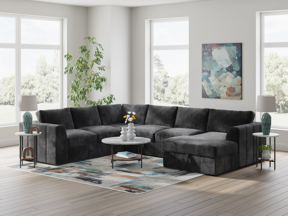 Goodfella 4-Piece Sectional with Pop Up Sleeper and Chaise