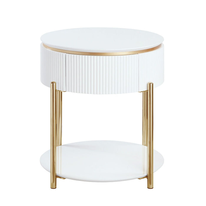 Daveigh - End Table - White High & Gold