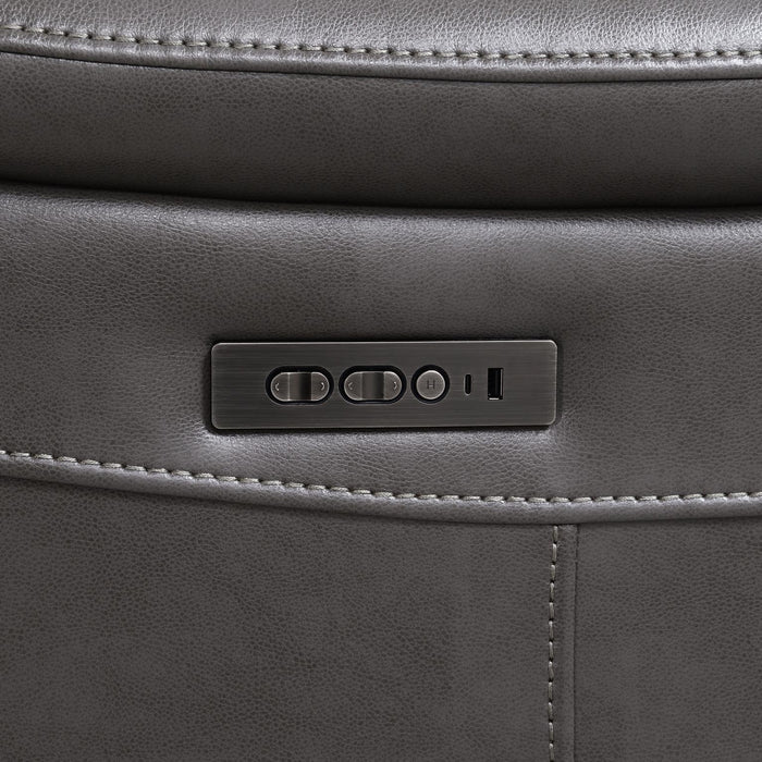 U108 - Gel Leather Reclining Chair - Gray