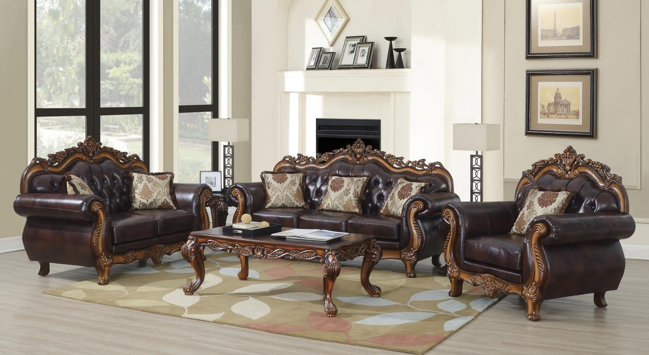 U204 - Traditional Loveseat - Brown
