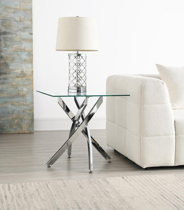 T240 - Chrome Table Set (Set of 3) - Gray