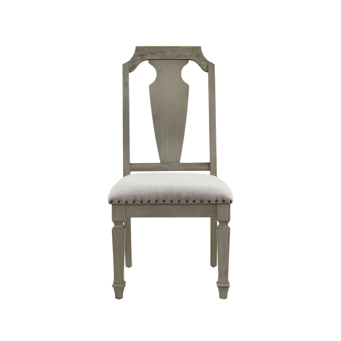 Zumala - Side Chair (Set of 2) - Beige Linen & Weathered Oak Finish