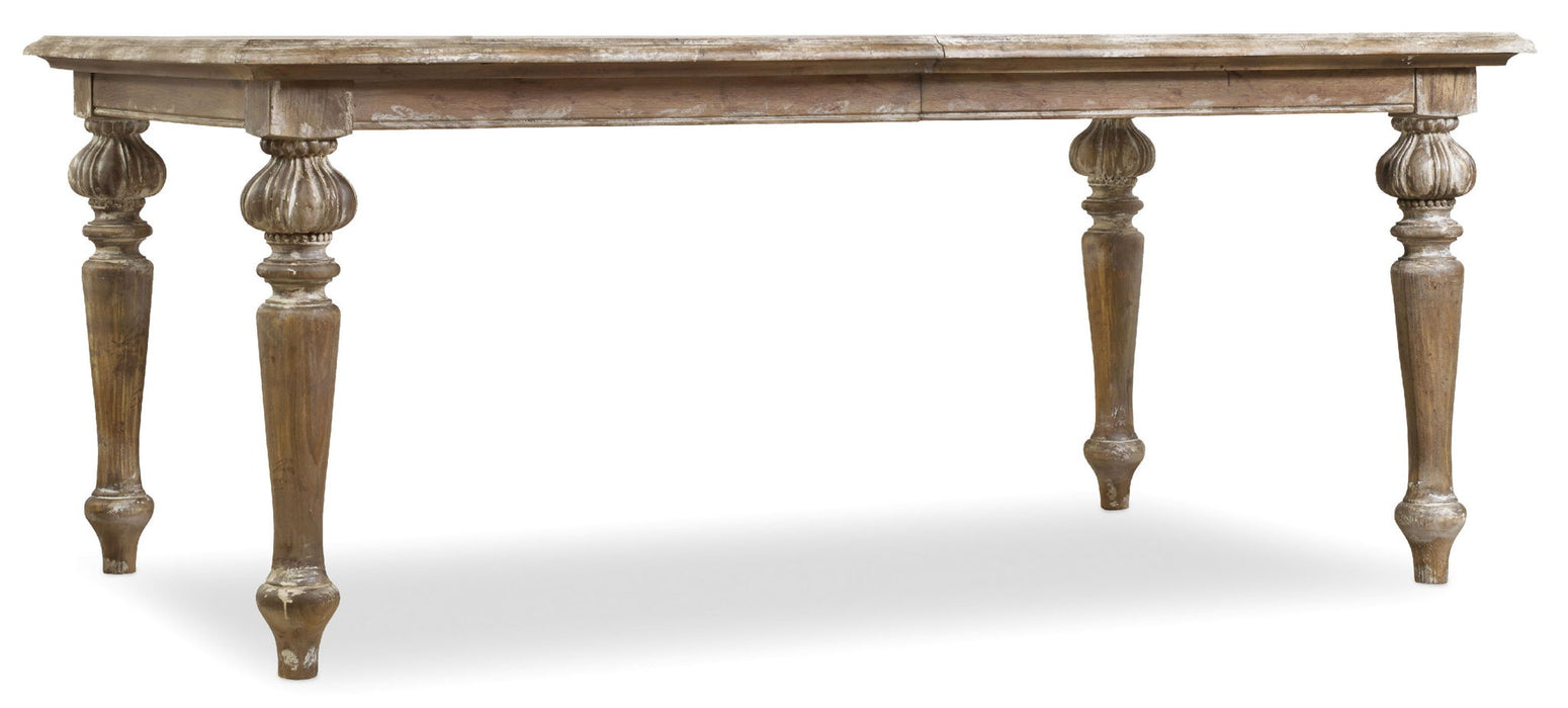 Chatelet - Rectangle Leg Dining Table With 2 18" Leaves - Light Brown