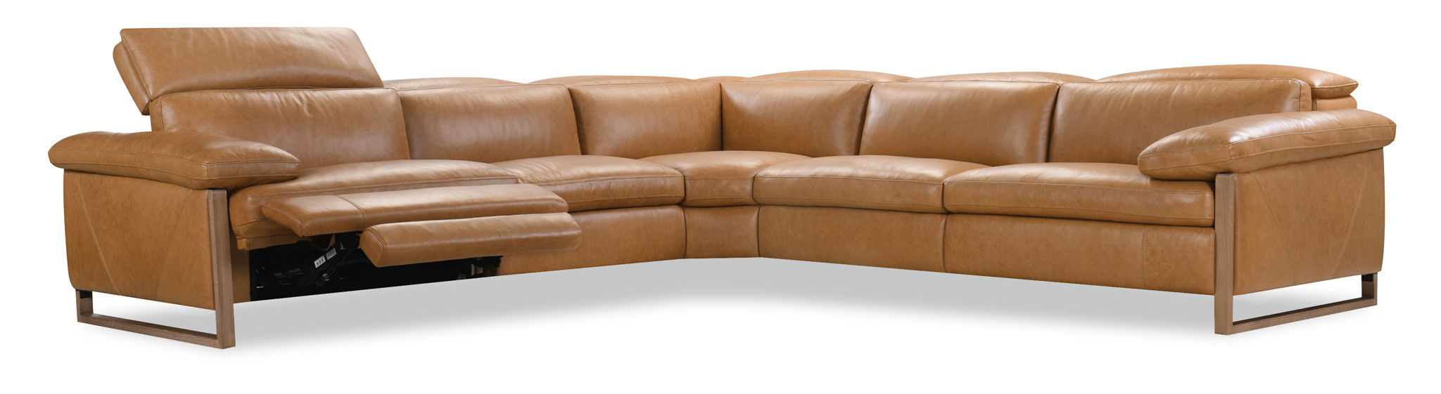 MS - Jericho Five-Piece Power Reclining Sectional - Light Brown
