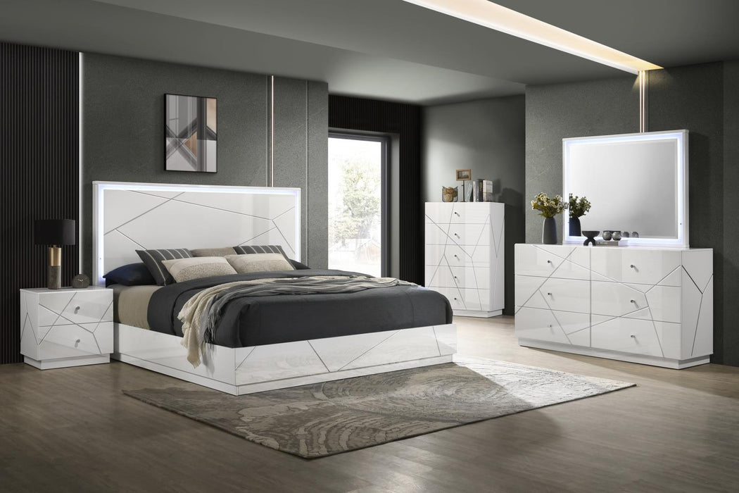 B121 - Line Night Stand - White / Gray