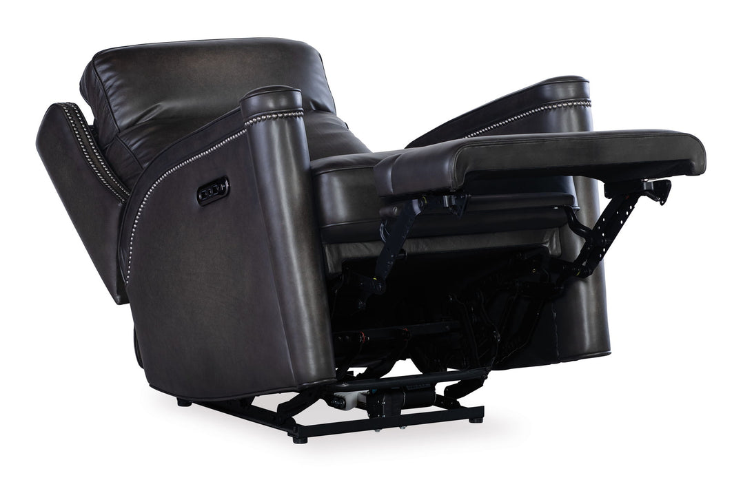 MS - Hamilton Power Recliner With Power Headrest - Dark Brown