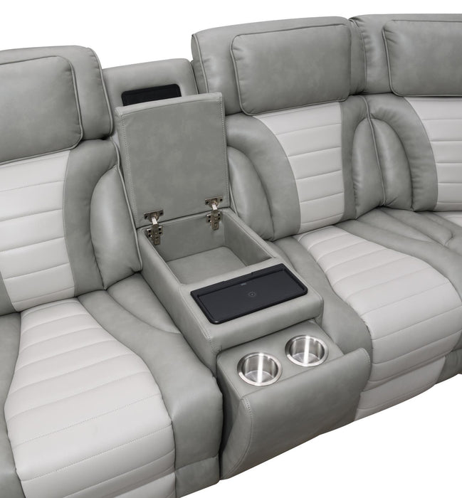 U58 - Power 3 Piece Sectional With Bluetooth Speaker And Wireless Charger - Gray