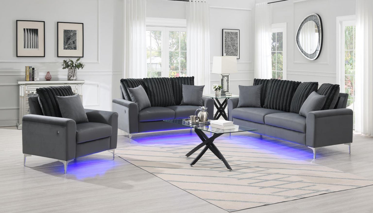 U481 - 3 Piece Living Room Set (Sofa, Loveseat, Chair) - Gray