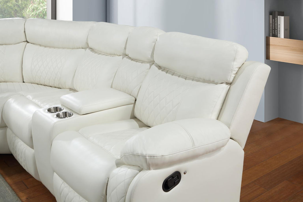 U64 - Motion 3 Piece Sectional With Bluetooth Speaker - White - Blue