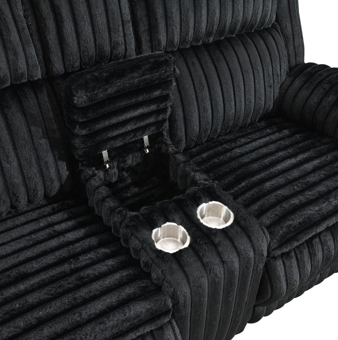 U112 - Corduroy Motion Chair - Black