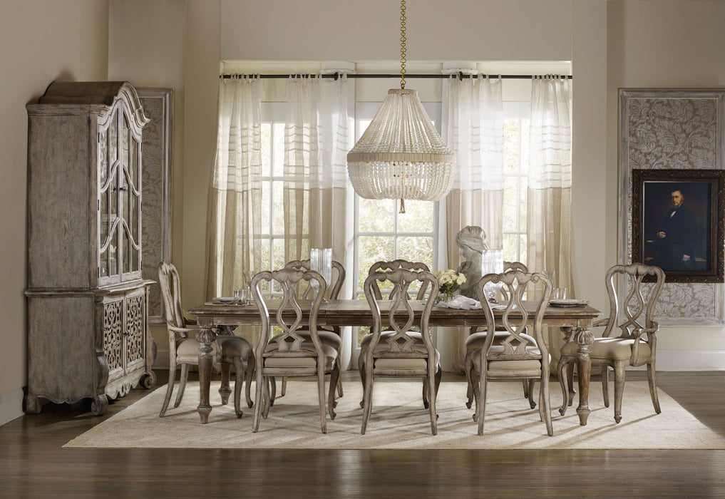 Chatelet - Rectangle Leg Dining Table With 2 18" Leaves - Light Brown