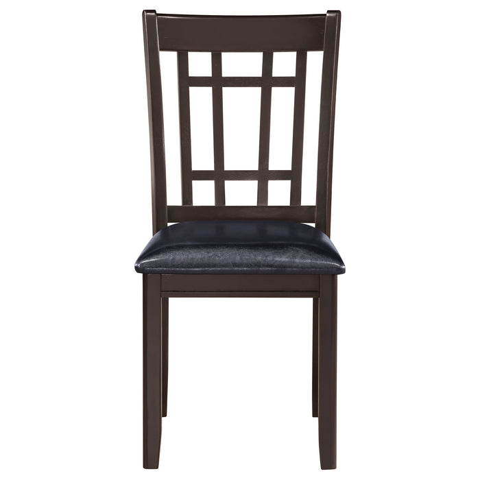 Lavon Padded Dining Side Chairs Espresso and Black (Set of 2)