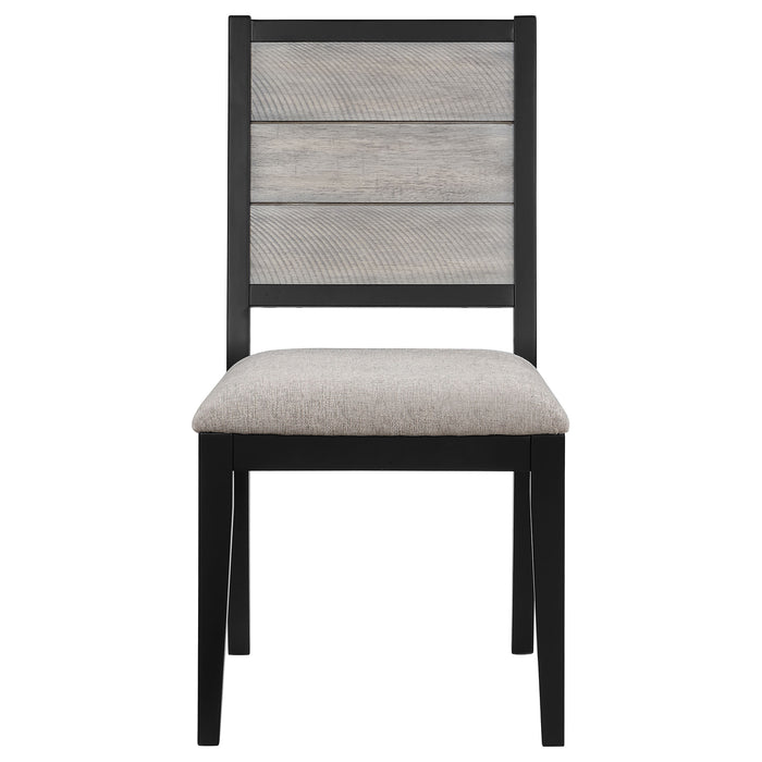 Elodie Upholstered Padded Seat Dining Side Chair Dove Grey and Black (Set of 2)