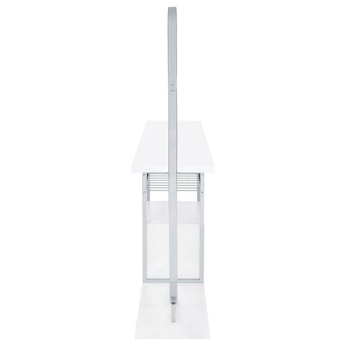 Risley 2-door Circular LED Wine Cabinet White High Gloss