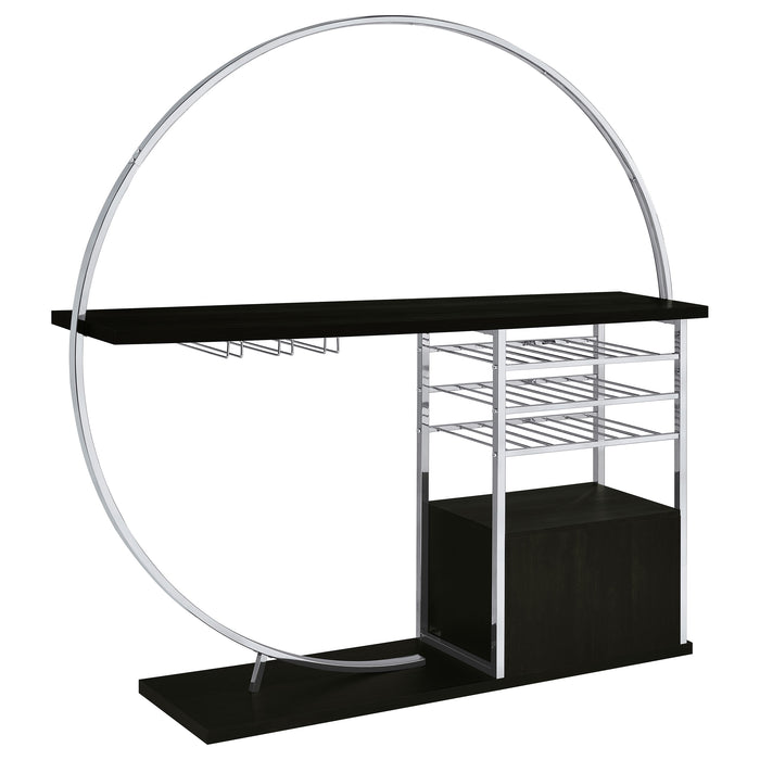 Risley 2-door Circular LED Wine Cabinet Dark Charcoal