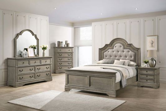Manchester 5-piece Eastern King Bedroom Set Wheat Brown