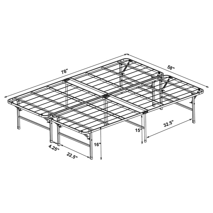 Mabel Metal Queen Mattress Support Platform Bed Black