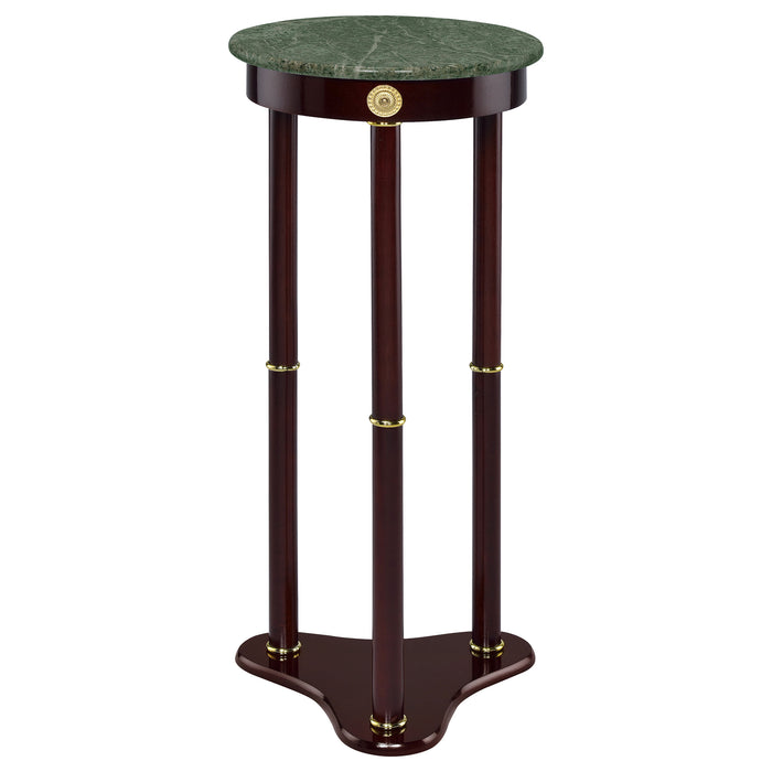 Edie Round Marble Top Plant Stand Merlot