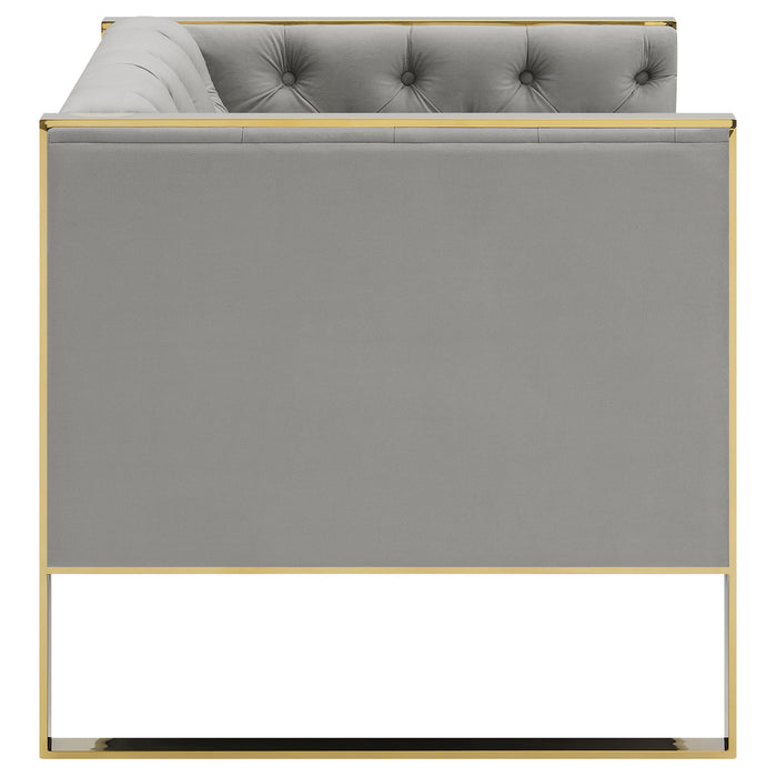 Eastbrook 3-piece Tufted Back Living Room Set Grey