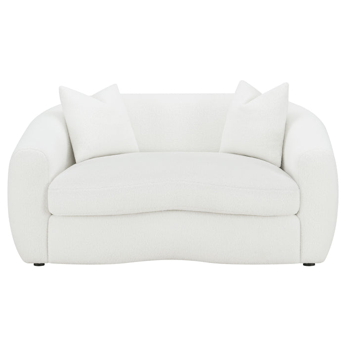 Isabella 3-piece Upholstered Tight Back Living Room Set White