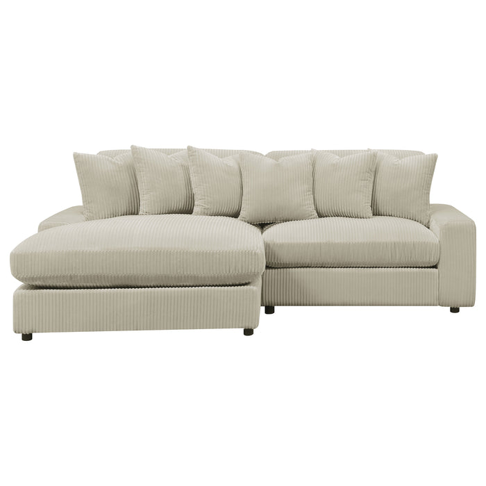 Blaine 2-Piece Corduroy Reversible Chaise Sectional Sofa Sand
