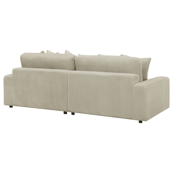 Blaine 2-Piece Corduroy Reversible Chaise Sectional Sofa Sand