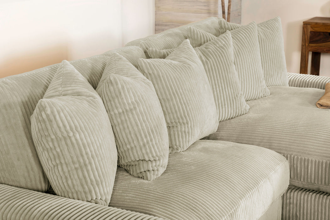 Blaine 2-Piece Corduroy Reversible Chaise Sectional Sofa Sand