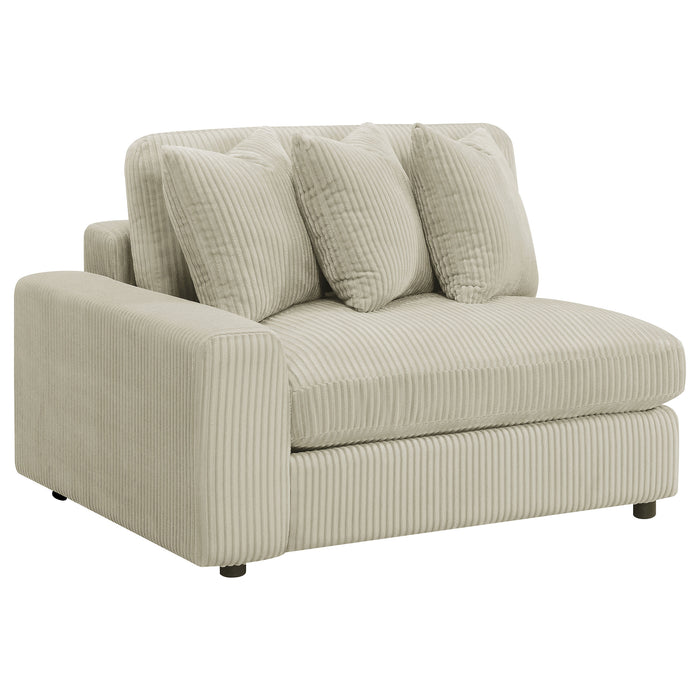 Blaine 3-Piece Corduroy Reversible Chaise Sectional Sofa Sand