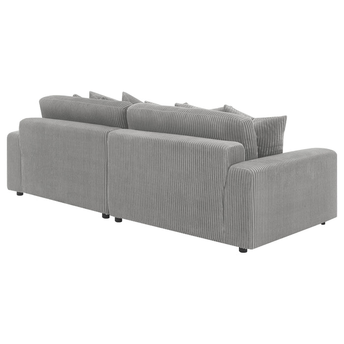Blaine 2-Piece Corduroy Reversible Chaise Sectional Sofa Fog