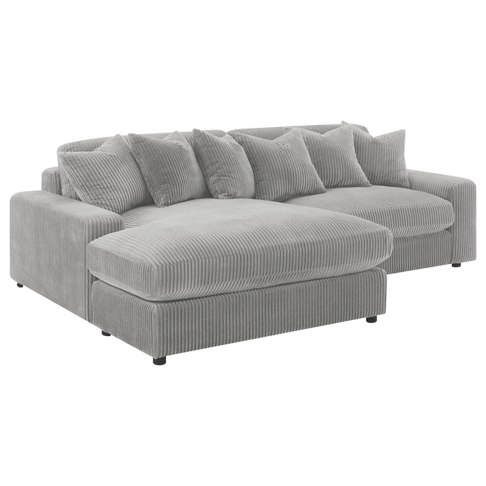 Blaine 2-Piece Corduroy Reversible Chaise Sectional Sofa Fog