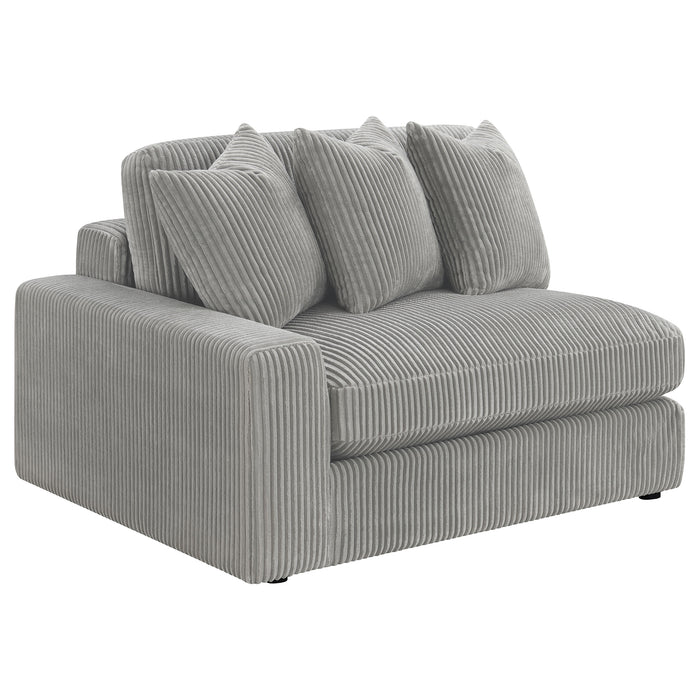 Blaine 3-Piece Corduroy Reversible Chaise Sectional Sofa Fog