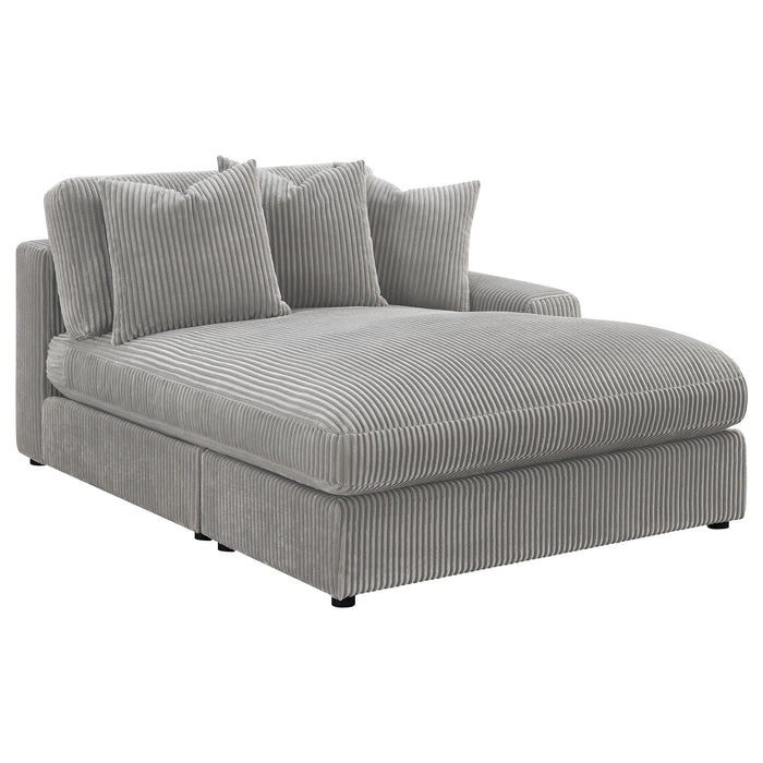 Blaine 3-Piece Corduroy Reversible Chaise Sectional Sofa Fog