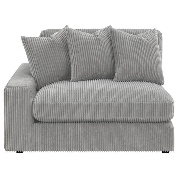 Blaine 3-Piece Corduroy Reversible Chaise Sectional Sofa Fog