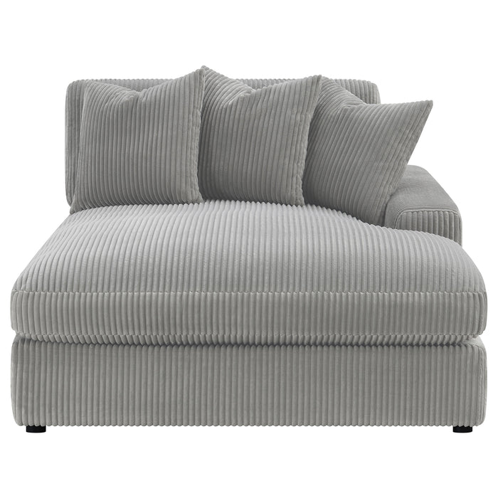 Blaine 3-Piece Corduroy Reversible Chaise Sectional Sofa Fog
