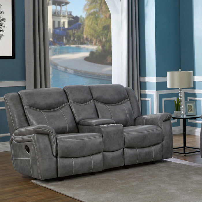 Conrad Upholstered Motion Loveseat Cool Grey