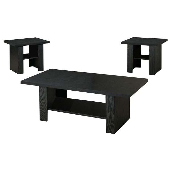 Rodez 3-piece Engineered Wood Coffee Table Set Black