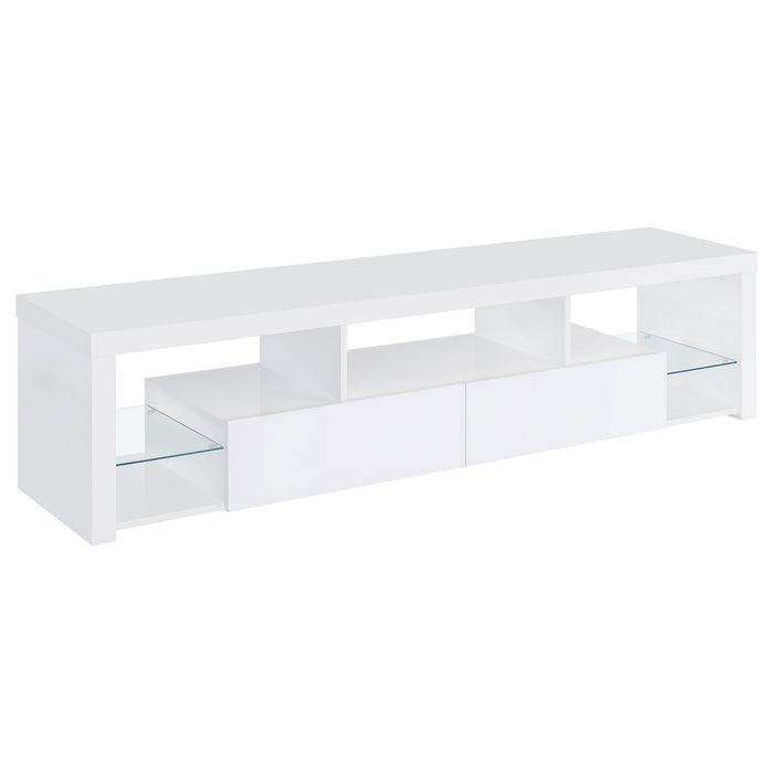 Jude 2-drawer Engineered Wood 71-inch TV Stand High Gloss White